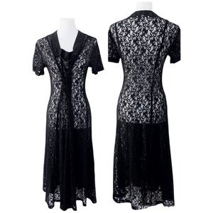 Vintage Black Lace Nightgown Castlecore Romantic Fairy Whimsigoth Edgeyboho